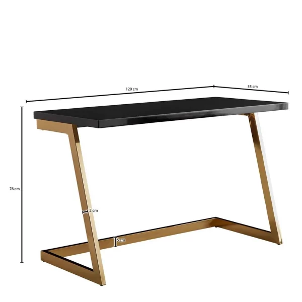 Schreibtisch In Schwarz Hochglanz & Gold – Dongosaro 6