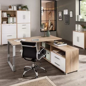 Schreibtisch Kombination Mit Stauraum Regal – Lorena 12