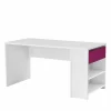 Schreibtisch Mit Anbauregal Calaas In Weiß Mit Pink 20