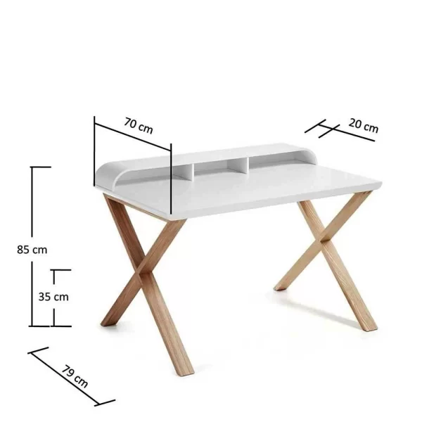 Schreibtisch Mit Aufsatz Kentura In Weiß Und Natur 7