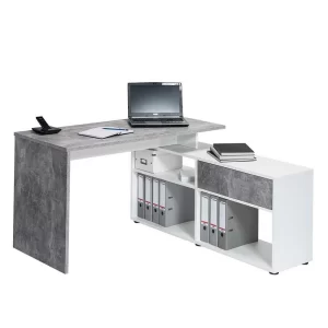 Schreibtisch Mit Regal Kapulka In Beton Dekor 8