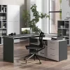 Schreibtisch Mit Seitenregal 4 Fächer & 3 Schubladen – Secrema 22