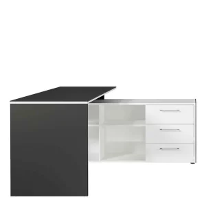 Schreibtisch Mit Seitenregal 4 Fächer & 3 Schubladen – Secrema 12