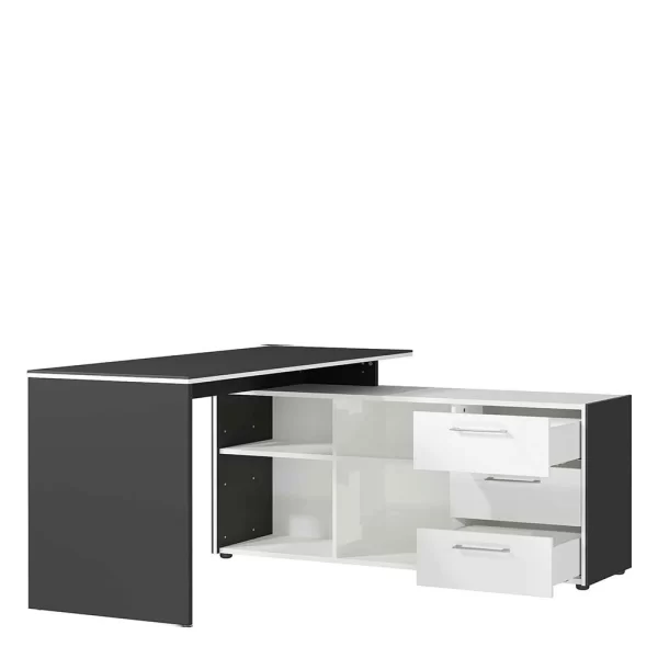 Schreibtisch Mit Seitenregal 4 Fächer & 3 Schubladen – Secrema 5