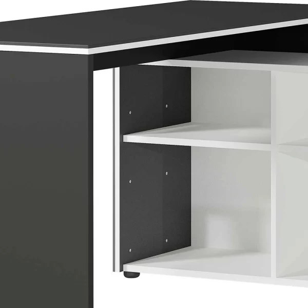 Schreibtisch Mit Seitenregal 4 Fächer & 3 Schubladen – Secrema 6