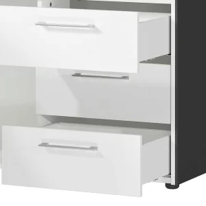 Schreibtisch Mit Seitenregal 4 Fächer & 3 Schubladen – Secrema 18