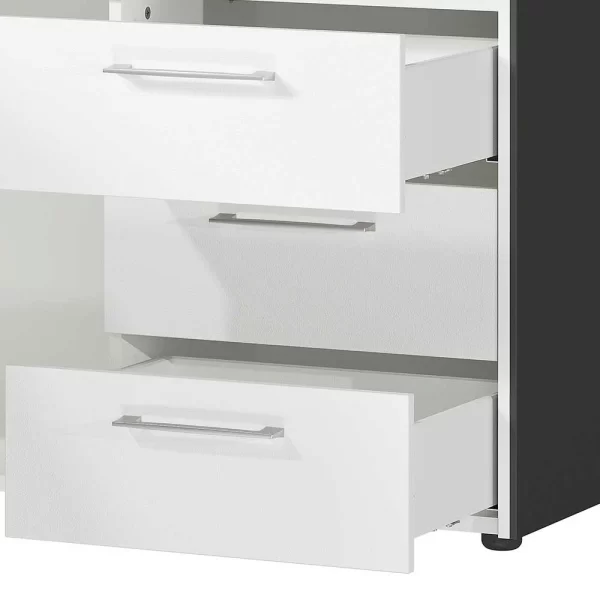 Schreibtisch Mit Seitenregal 4 Fächer & 3 Schubladen – Secrema 7