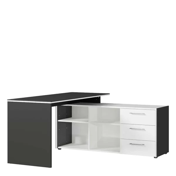 Schreibtisch Mit Seitenregal 4 Fächer & 3 Schubladen – Secrema 3