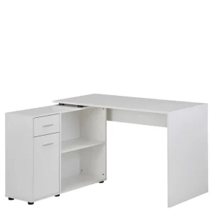 Schreibtisch Mit Seitenregal In Weiß – Egorys 10