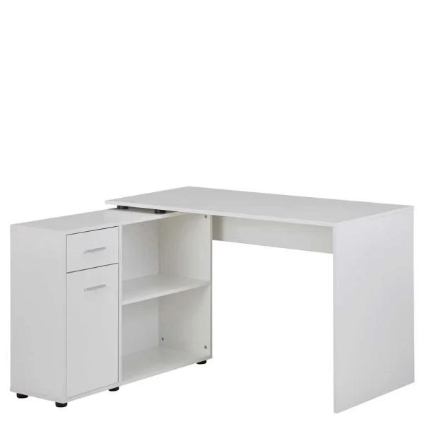Schreibtisch Mit Seitenregal In Weiß – Egorys 3