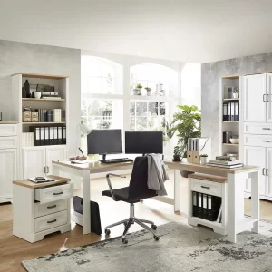 Schreibtisch & Rollcontainer Set – Mehady (dreiteilig) 10
