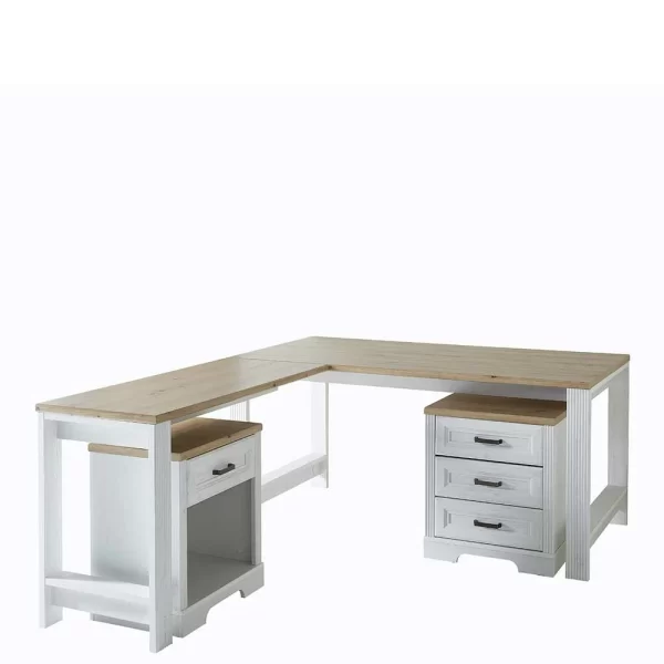 Schreibtisch & Rollcontainer Set – Mehady (dreiteilig) 1