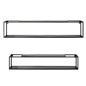 Schwarze Wandregale Set – Mikene (zweiteilig) 12
