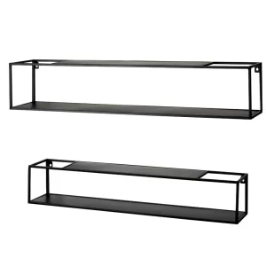 Schwarze Wandregale Set – Mikene (zweiteilig) 10