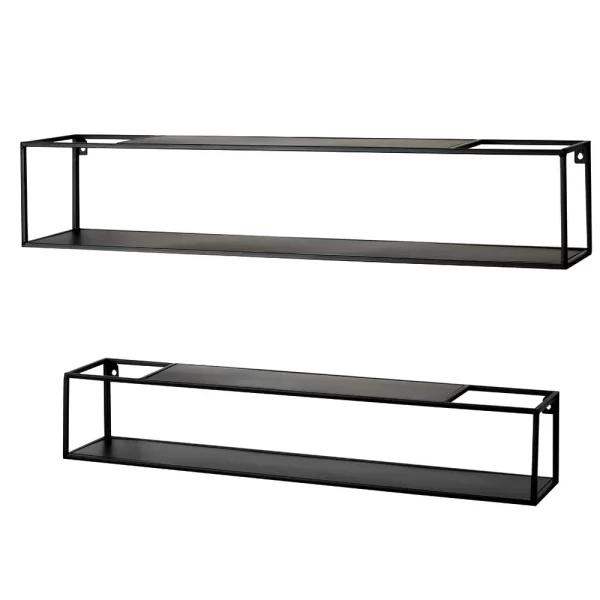 Schwarze Wandregale Set – Mikene (zweiteilig) 3