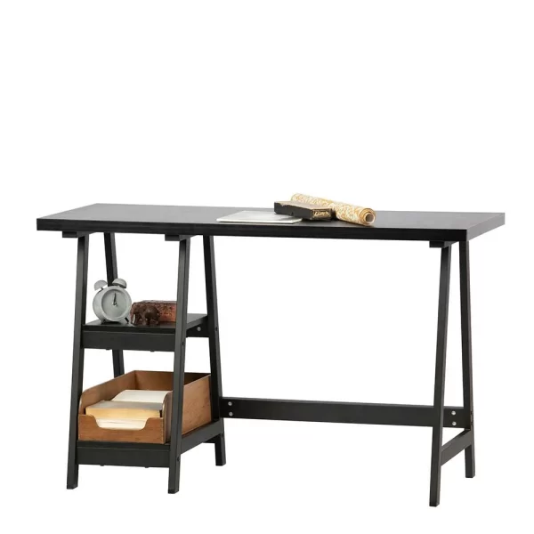 Schwarzer Schreibtisch Mit 2 Regal Ablagen – Sulliva 3