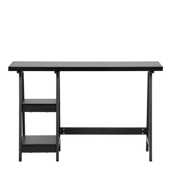 Schwarzer Schreibtisch Mit 2 Regal Ablagen – Sulliva 4