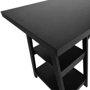 Schwarzer Schreibtisch Mit 2 Regal Ablagen – Sulliva 13
