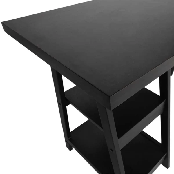 Schwarzer Schreibtisch Mit 2 Regal Ablagen – Sulliva 5