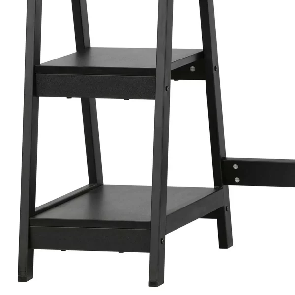 Schwarzer Schreibtisch Mit 2 Regal Ablagen – Sulliva 6