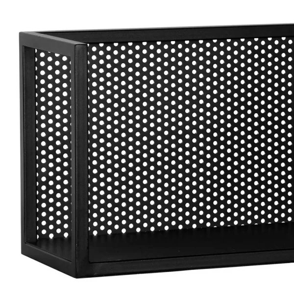 Schwarzes Metall Wandregal Mit Rückwand – Bela 5