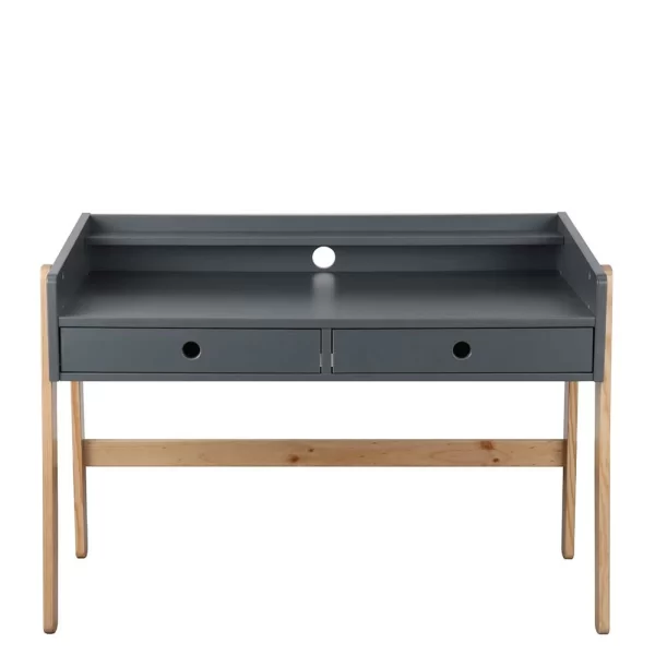 Skandi Schreibtisch In Grau & Pinie Natur – Istiane 4