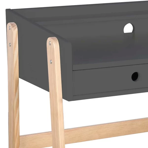 Skandi Schreibtisch In Grau & Pinie Natur – Istiane 5