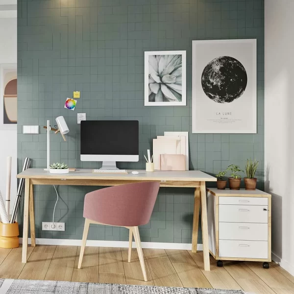 Skandi Schreibtisch Mit Rollcontainer – Pronada (zweiteilig) 3