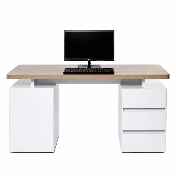 Weißer Computer-Schreibtisch Aragon Mit Viel Stauraum 3
