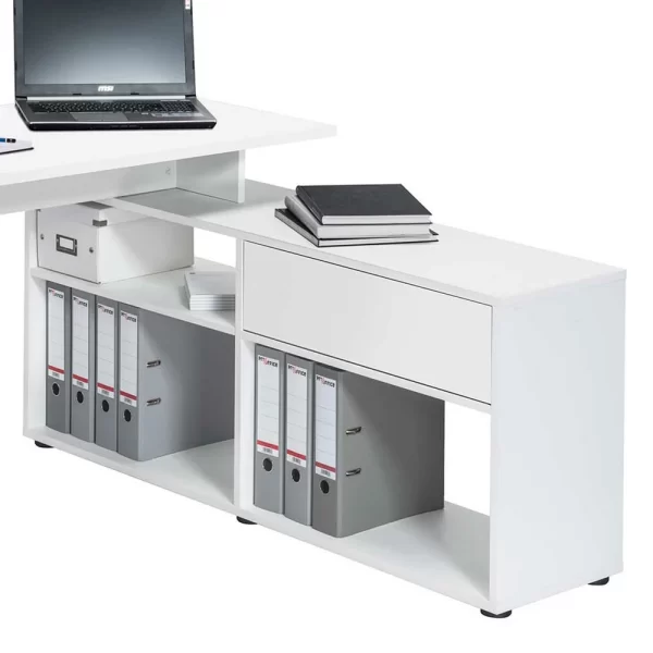 Weißer Schreibtisch Aritina Mit Regal 4