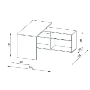 Weißer Schreibtisch Aritina Mit Regal 12