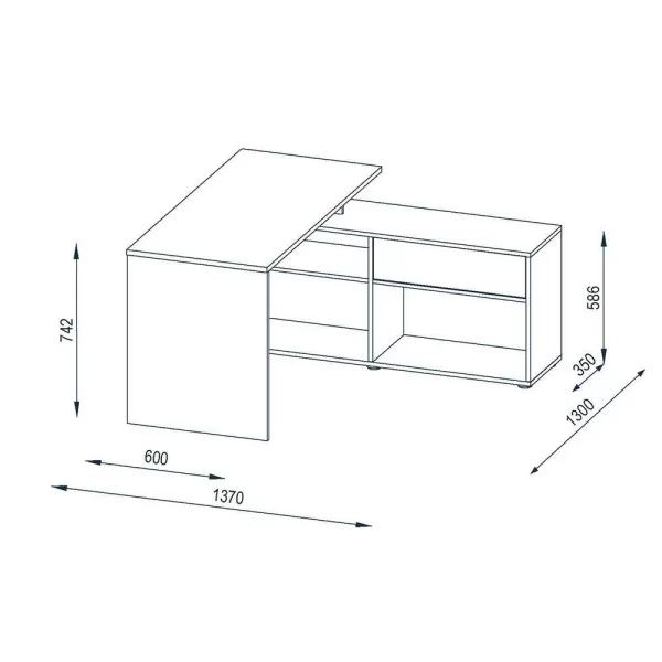 Weißer Schreibtisch Aritina Mit Regal 5