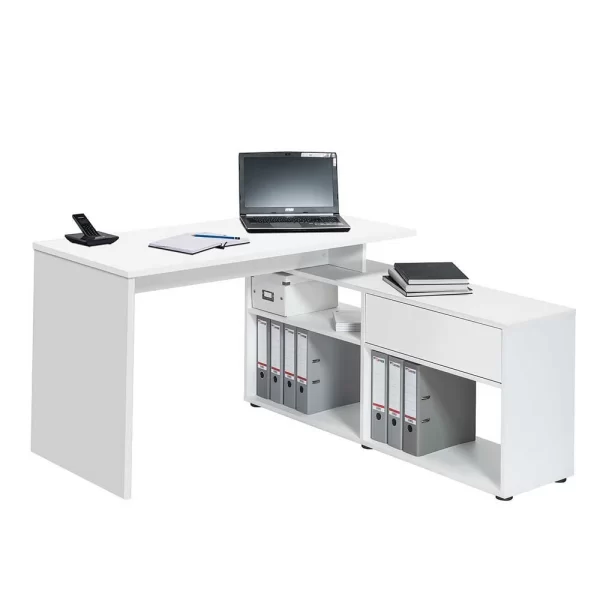 Weißer Schreibtisch Aritina Mit Regal 3