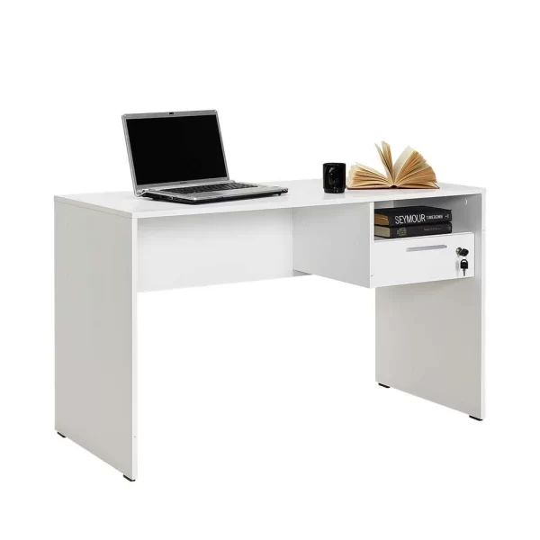 Weißer Schreibtisch Mit Schublade Abschließbar – Jossa 4