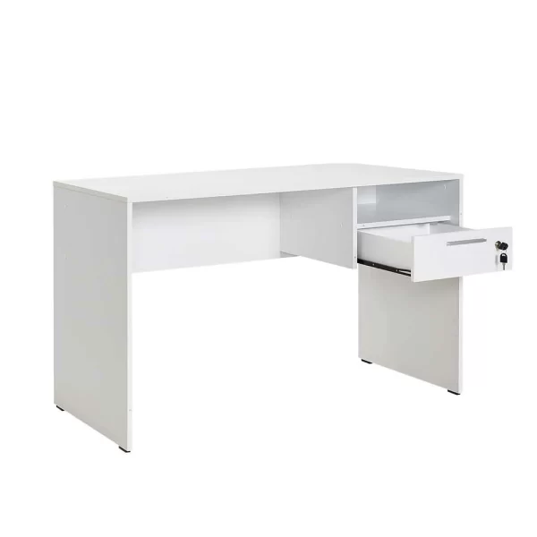 Weißer Schreibtisch Mit Schublade Abschließbar – Jossa 7