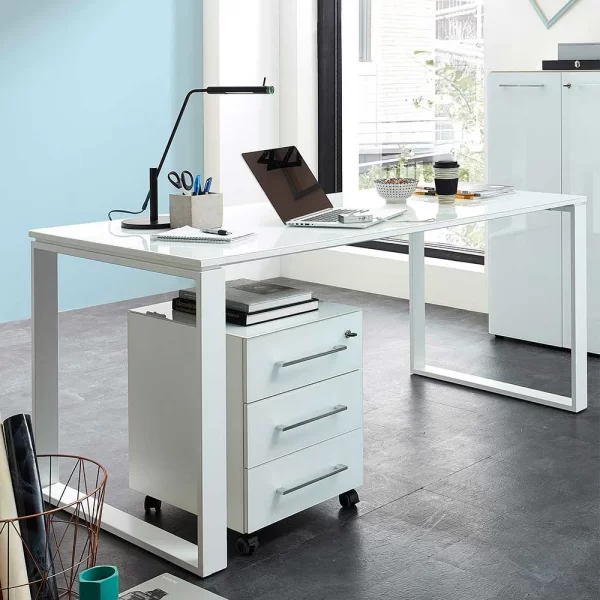 Weißes Büromöbel Set Mit Schreibtisch – Fidania (zweiteilig) 1