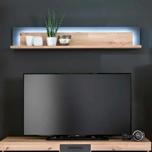 Wohnzimmer Hängeboard In Eichefarben & Grau – Vecenda 13
